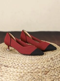 Women Minimalist Color-block Breathable Mesh Fabric Kitten Heel Pumps -Zolucky Sales Store 4a426bf2d4ba5572de7f3f0c3b6030da