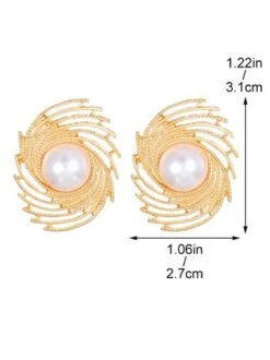 Cross-border New Style Pearl Spiral Earrings For Women Ins Style European And American Design Braided Texture Earrings Medieval Earrings -Zolucky Sales Store 4a6433f80cd2cffcd677c869fd62328b