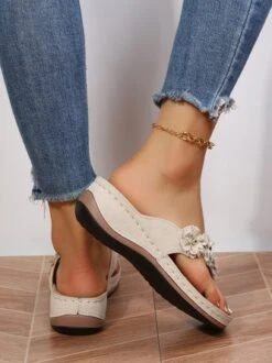 Vintage Floral Casual Wedge Flip-Flops -Zolucky Sales Store 4aa7941737a52fed4c98bfdea04e3c24
