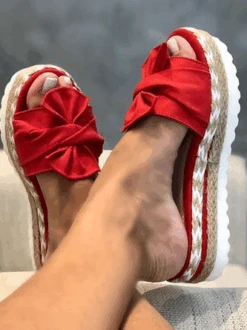 Women Casual Daily Comfy Bowknot Slip On Sandals -Zolucky Sales Store 4ad528415fec085b4b4dbc69ce7f2da1