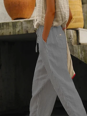 Striped Loose Casual Pants 2 Striped Loose Casual Pants - Image 2