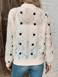 Jacquard Polka Dots Casual Jacket 10 Jacquard Polka Dots Casual Jacket -Zolucky Sales Store 4cf95cffea66c408d1841640e947d774