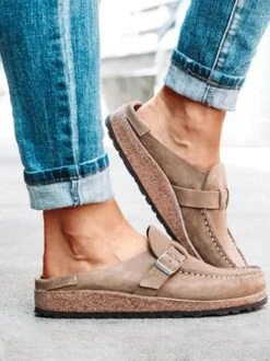 Women Soft Sole Casual Comfy Leather Slip On Sandals -Zolucky Sales Store 4d176a4ad5c493221af8790c1e42b42e