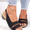 Solid Color Vintage Casual Chunky Heel Sandals