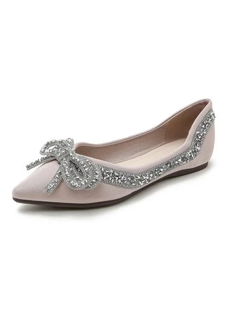 Sparkling Rhinestone Bowknot Fashion Flat Shallow Shoes 15 Sparkling Rhinestone Bowknot Fashion Flat Shallow Shoes - Image 15
