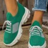 Women's Color Block Slip On Breathable Thick Bottom Sneakers