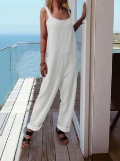 Zolucky Casual Sleeveless Plus Size Jumpsuits With Pockets -Zolucky Sales Store 4e00d716fa725ff096673edf3a7dc8c3159216131592172757