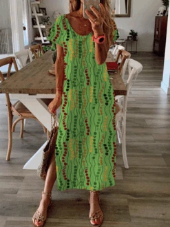 Women Summer Boho Casual Shift Short Sleeve Dress -Zolucky Sales Store 4e15b0bfeb5062388b5efd10ab2b451f