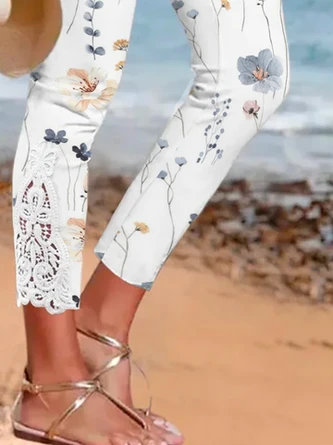 Lace Tight Floral Casual Leggings 4 Lace Tight Floral Casual Leggings - Image 4