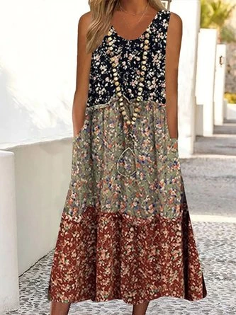 Loose Casual Floral Pritned Dress 1 Loose Casual Floral Pritned Dress