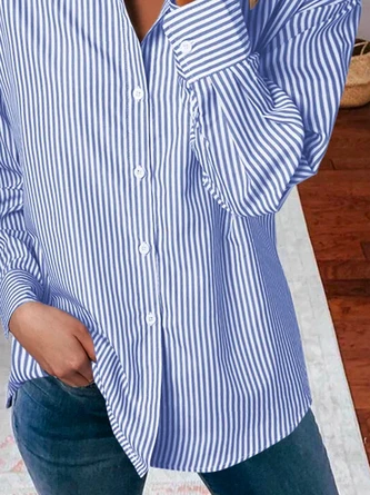 Casual Shirt Collar Loose Lantern Sleeve Blouse 3 Casual Shirt Collar Loose Lantern Sleeve Blouse - Image 3