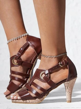 Comfortable Vintage Summer Women Heel Sandals 6 Comfortable Vintage Summer Women Heel Sandals - Image 6