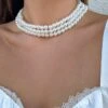 Elegant Imitation Pearls Multilayer Choker