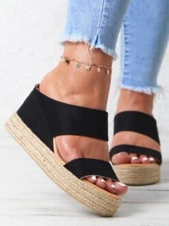 Beach Vacation Straw Wedges Sandals -Zolucky Sales Store 5099ef0fde1b89470c9d4f1f794b62ae