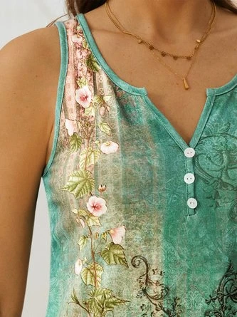 Casual Ethnic Floral Printed Tank Top 3 Casual Ethnic Floral Printed Tank Top - Image 3
