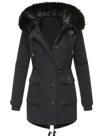 Pocket Stitching Loose Casual Plain Coat 1 Pocket Stitching Loose Casual Plain Coat