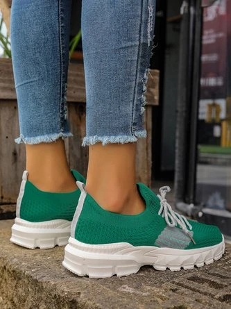 Women's Color Block Slip On Breathable Thick Bottom Sneakers 5 Women's Color Block Slip On Breathable Thick Bottom Sneakers - Image 5