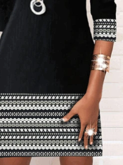 Crew Neck Geometric Casual Dress 18 Crew Neck Geometric Casual Dress -Zolucky Sales Store 52283d45dc6687a0478a4ab1afb1f504