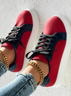 All Season Pu Contrast Stitching Casual Skate Shoes -Zolucky Sales Store 528e4f895c1607037fddf5a9257e6b7f