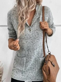 V Neck Knitted Loose Sweater -Zolucky Sales Store 54709ca1451588b1978be45066b3342b