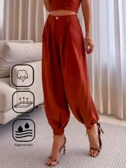 Casual Cotton And Linen Pants