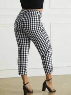 Plus Size Plaid Tight Casual Jersey Leggings -Zolucky Sales Store 54d9642bb180e8b29fe966095dceda4c