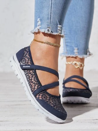 Breathable Hollow Out Lace Panched Casual Slip-on Sneakers 8 Breathable Hollow Out Lace Panched Casual Slip-on Sneakers - Image 8