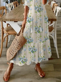 Loose V Neck Casual Floral Dress 5 Loose V Neck Casual Floral Dress -Zolucky Sales Store 55850c7c536f37f94499a8c471eea9dc