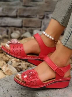 Retro Casual Three-dimensional Flower Hollow Breathable Wedge Sandals -Zolucky Sales Store 558a71d500e206e22066d5c7b0526b9b