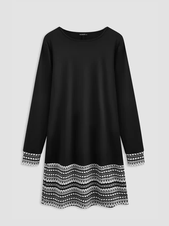 Crew Neck Geometric Casual Dress 10 Crew Neck Geometric Casual Dress - Image 10