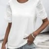 Plain Crew Neck Casual Tunic Shirt