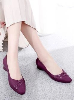 Comfortable Soft Sole Waterproof Pointed Toe Shallow Mouth Chunky Heel Shoes -Zolucky Sales Store 5696942379ad99c5892874b9dbbde9b4
