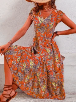 Vacation Paisley Printed Dress -Zolucky Sales Store 571e739df35bc9607b10da235c2eab76