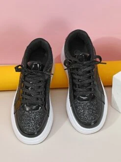 Women Fashion Glitter Paneled Lace-Up Skate Shoes 35 Women Fashion Glitter Paneled Lace-Up Skate Shoes -Zolucky Sales Store 5742948bea65bff1ca3727229121abc9