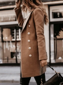 Casual Plain Long Sleeve Buckle Coat -Zolucky Sales Store 579d834ae44a80f1e2ce76fd2d94667c