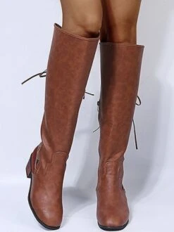 Chunky Heel Casual Plain Fashion Boots -Zolucky Sales Store 58cc1e1bb34f4865f93ebbeb16f8c17c