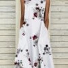 Sleeveless Casual Shift Floral Dresses
