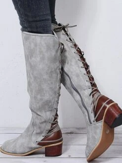 Chunky Heel Casual Plain Fashion Boots -Zolucky Sales Store 59c31e81a132238f1bf63a0bdd054678