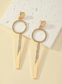 Geometric Rhinestone Dangle Earrings Suit For Party And Wedding -Zolucky Sales Store 5a4a0a957de6b396e65b0b420b40b8cf