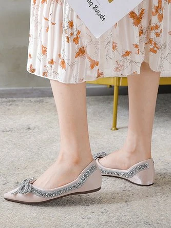 Sparkling Rhinestone Bowknot Fashion Flat Shallow Shoes 14 Sparkling Rhinestone Bowknot Fashion Flat Shallow Shoes - Image 14