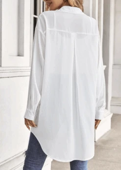 Casual Plain Shirt Collar Loose Blouse -Zolucky Sales Store 5ae0eab8429ceed709f9ddab09b38231