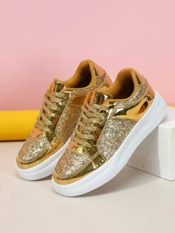 Women Fashion Glitter Paneled Lace-Up Skate Shoes 31 Women Fashion Glitter Paneled Lace-Up Skate Shoes -Zolucky Sales Store 5af9e2fd62c2d2e49e1e31e737767dea