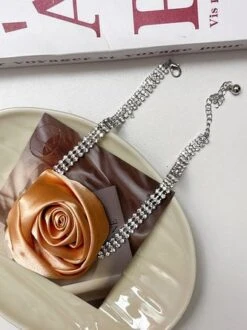 Romantic Satin Rose Rhinestone Choker -Zolucky Sales Store 5b03963307d408fa8eddbde4e207933c
