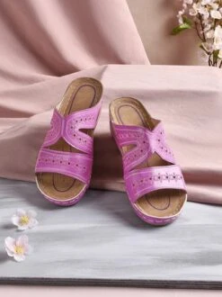 Floral Embroidered Cutout Boho Casual Wedge Slides -Zolucky Sales Store 5b59e8d7ea36bc892cde06bbf975ebdb
