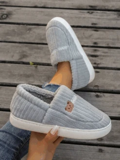 Plain Autumn Fleece Fluffy Slippers