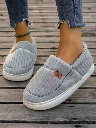 Plain Autumn Fleece Fluffy Slippers 2 Plain Autumn Fleece Fluffy Slippers - Image 2