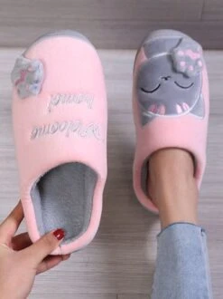 Casual Cartoon Cat Letters Embroidery Warmth Fluffy Slippers 24 Casual Cartoon Cat Letters Embroidery Warmth Fluffy Slippers -Zolucky Sales Store 5c2ca391d1e3541bcd91157f442f2b20