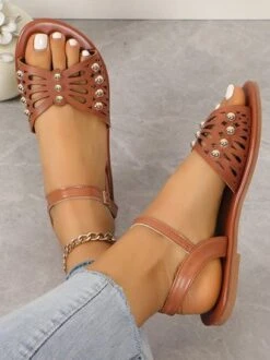 Plain Pu Summer Casual Sandal