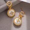 Elegant Rhinestone Round Dangle Earrings