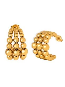 Women Minimalist Gradient Ball Bead C-shaped Earrings -Zolucky Sales Store 5d7dd3364213c4194723f7d8f21fc3c4